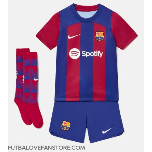 Barcelona Frenkie de Jong #21 Domáci Detský futbalový dres 2023-24 Krátky Rukáv (+ trenírky)